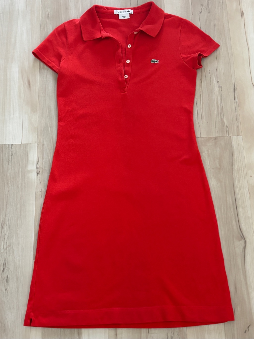 Lacoste Orange Polo Mini Dress Xs